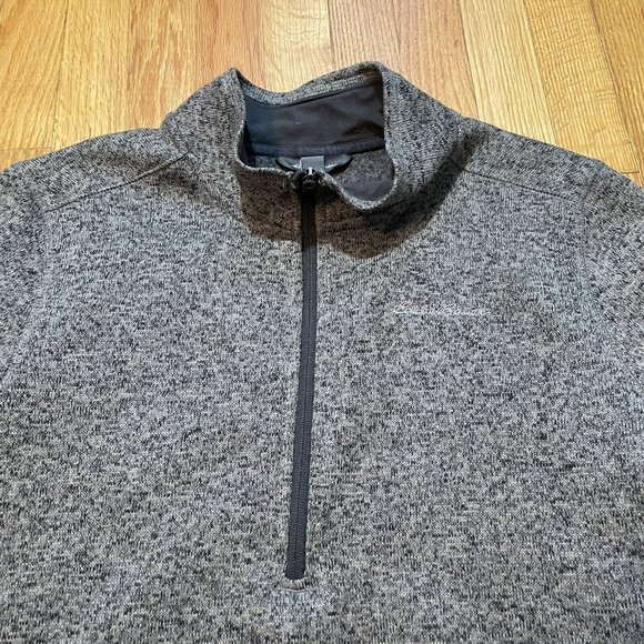 Eddie Bauer 1/4 Zip Sweater Sweatshirt Mens Size Large Hiking - Gray - Picture 2 of 4